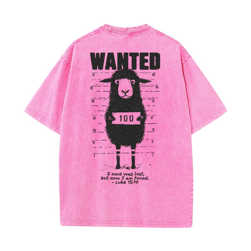 Christianartworkshop Wanted Sheep Unisex Washed T-shirt