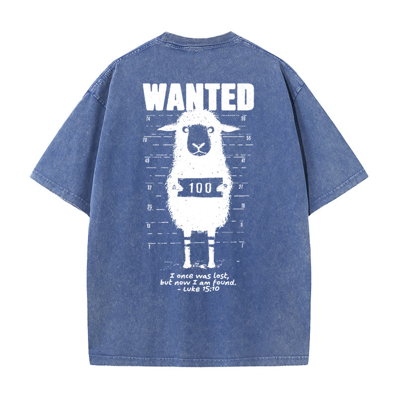 Christianartworkshop Wanted Sheep Unisex Washed T-shirt
