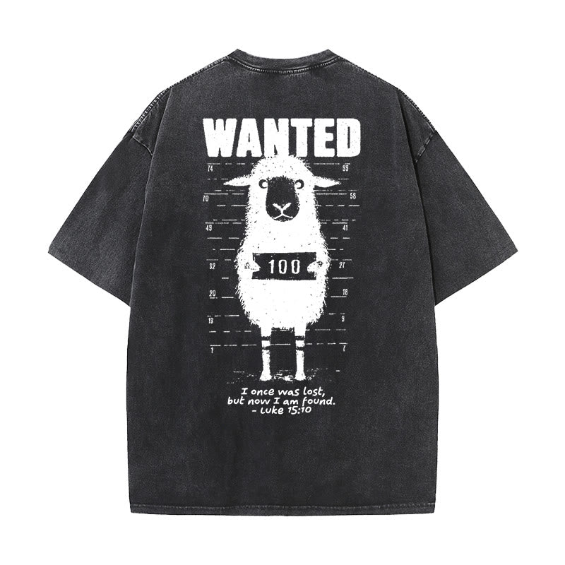 Christianartworkshop Wanted Sheep Unisex Washed T-shirt