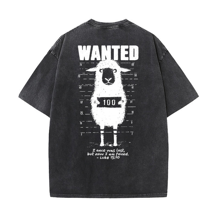 Christianartworkshop Wanted Sheep Unisex Washed T-shirt