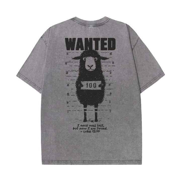 Christianartworkshop Wanted Sheep Unisex Washed T-shirt