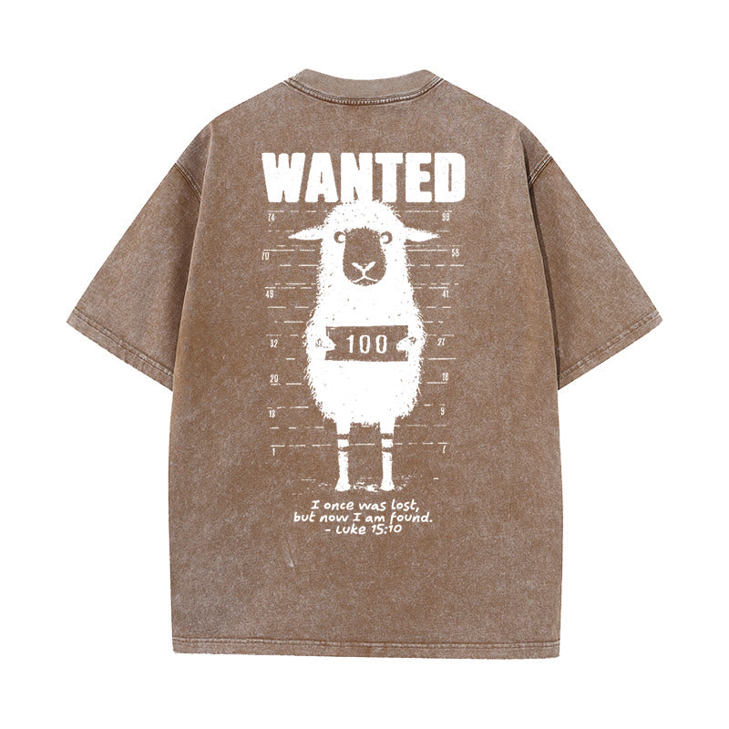 Christianartworkshop Wanted Sheep Unisex Washed T-shirt