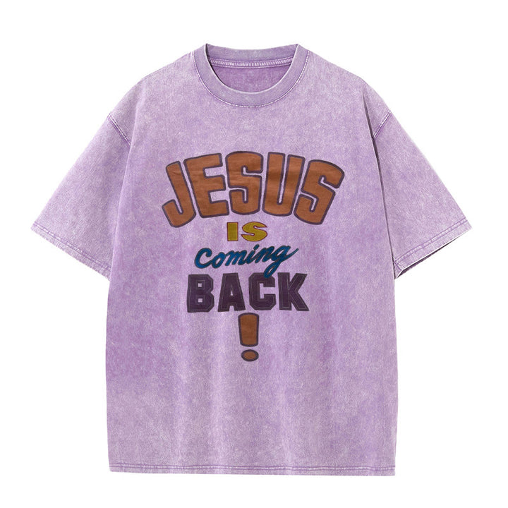 Christianartworkshop Jesus Is Coming Back Unisex Washed T-shirt
