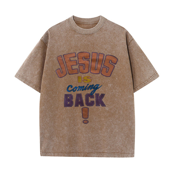 Christianartworkshop Jesus Is Coming Back Unisex Washed T-shirt