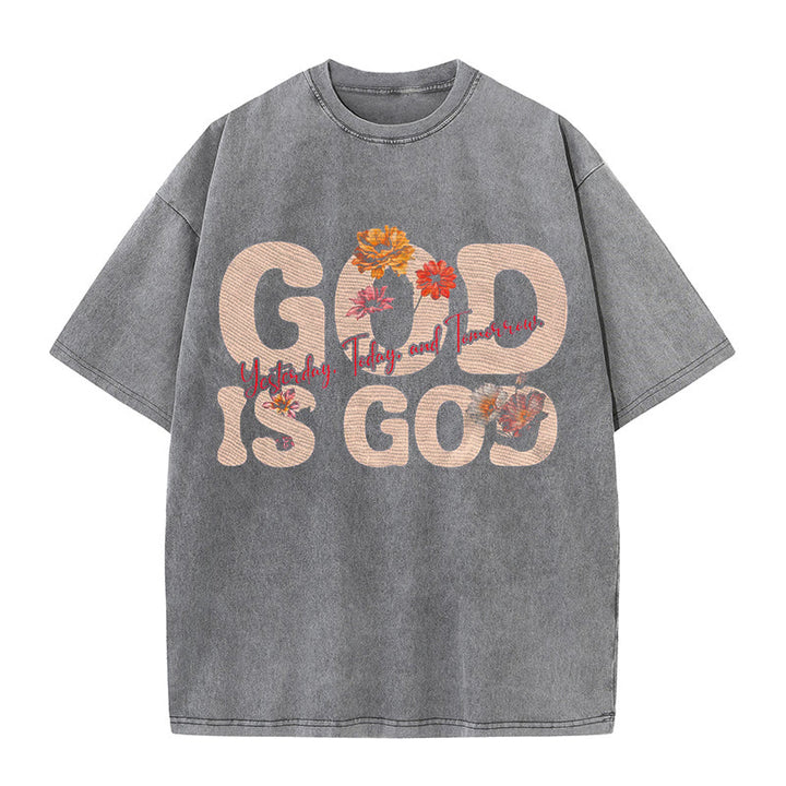 Christianartworkshop God Is God Unisex Washed T-shirt
