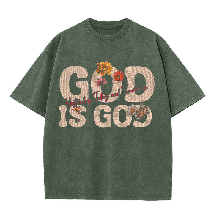 Christianartworkshop God Is God Unisex Washed T-shirt