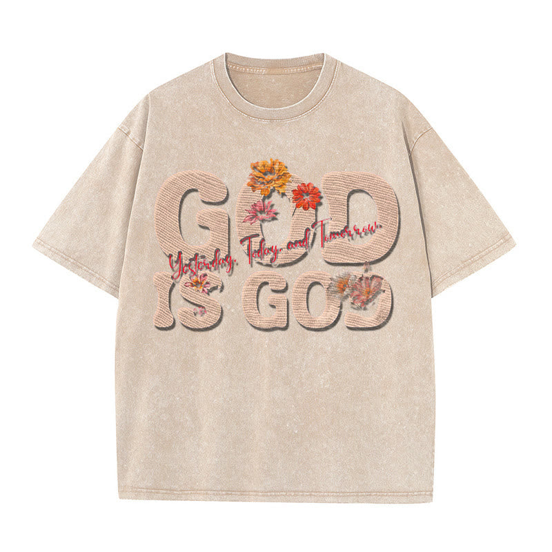 Christianartworkshop God Is God Unisex Washed T-shirt