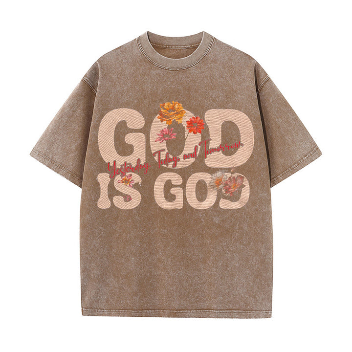 Christianartworkshop God Is God Unisex Washed T-shirt