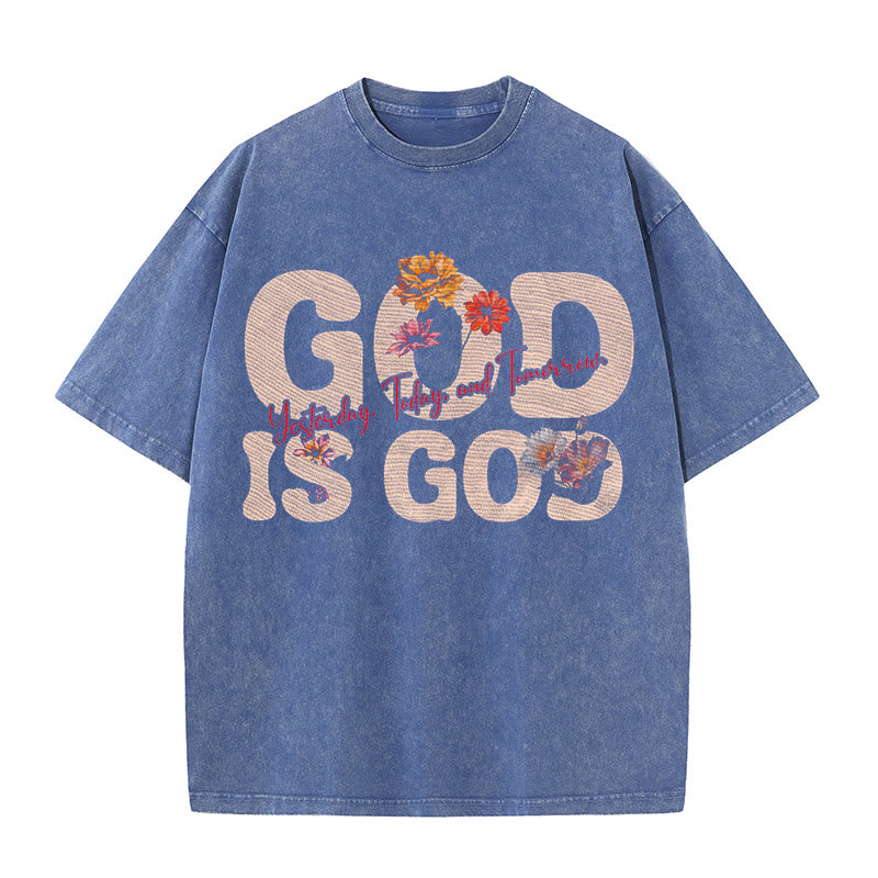 Christianartworkshop God Is God Unisex Washed T-shirt