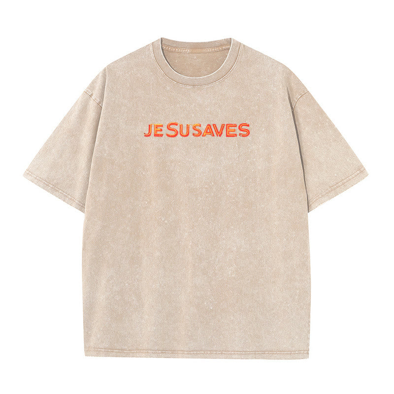 Christianartworkshop Jesus Saves Cross Graphic T-Shirt - image 7