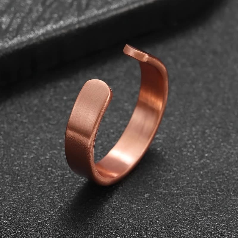 Christianartworkshop Minimalist Jesus Symbol Adjustable Copper Ring: Distinctive Sign of Faith