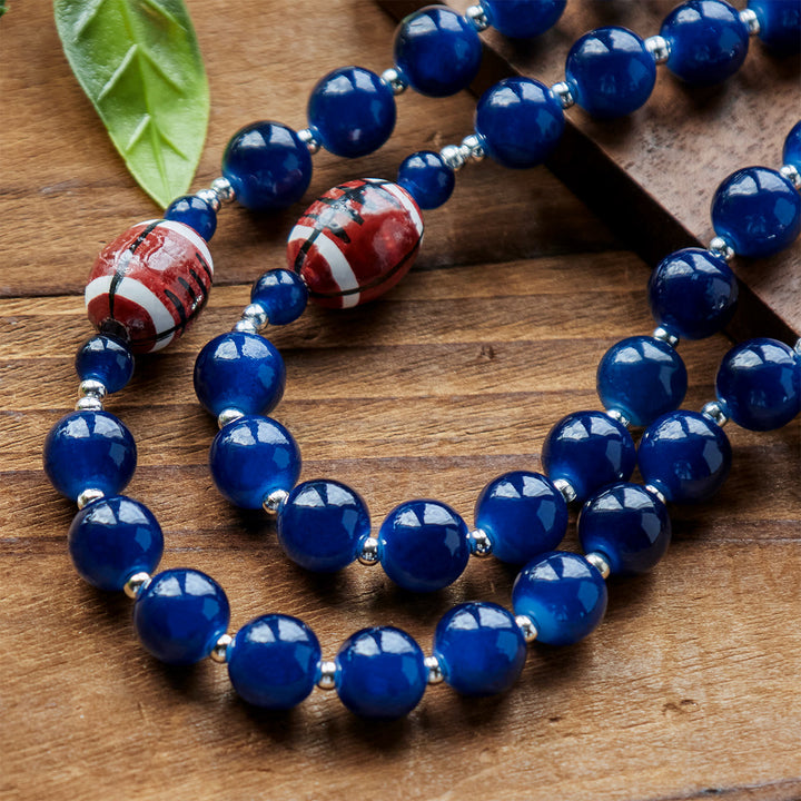 Christianartworkshop Sports Prayer Football Dark Blue Beads Rosary with Miraculous Medal & Crucifix: Unite Faith and Sport - image 7