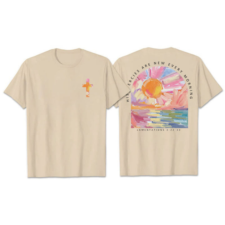 Christianartworkshop His Mercies Are New Every Morning T-Shirt - Beige - 2XL - image 9