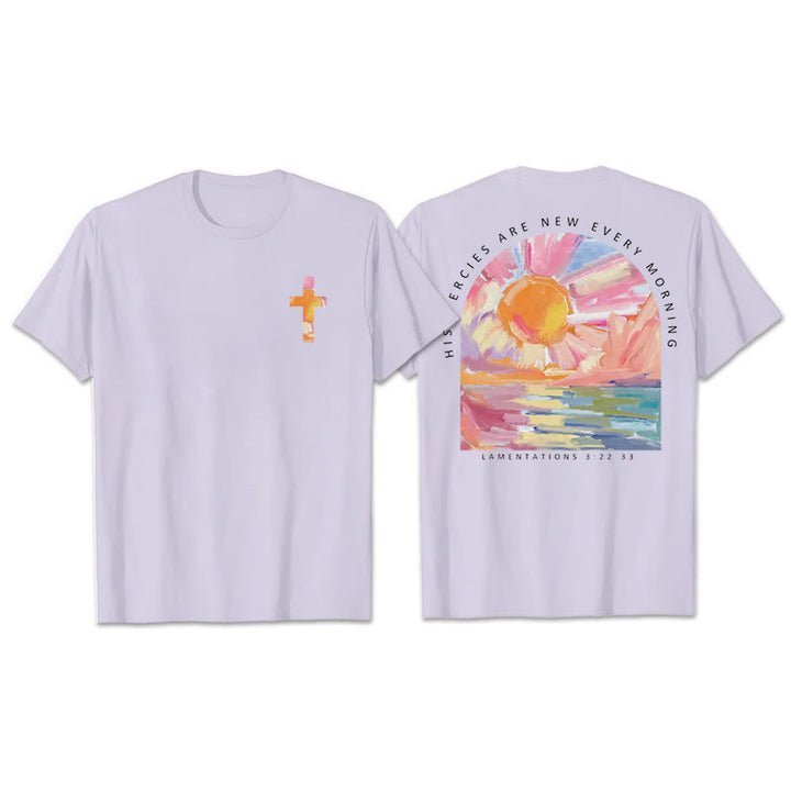Christianartworkshop His Mercies Are New Every Morning T-Shirt - Purple - 2XL - image 24