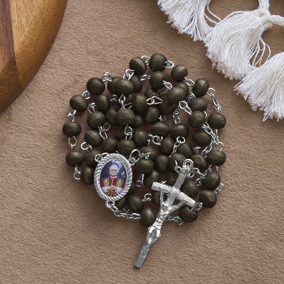 Christianartworkshop Pope Leo XIV Red Wood Beads Rosary Commemorating: A Spiritual Treasure - image 12