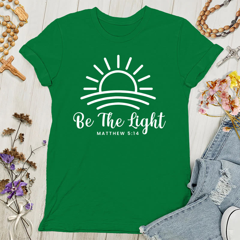 Christianartworkshop Be the Light Sunrise Women's T-shirt - Green - 4XL - image 5