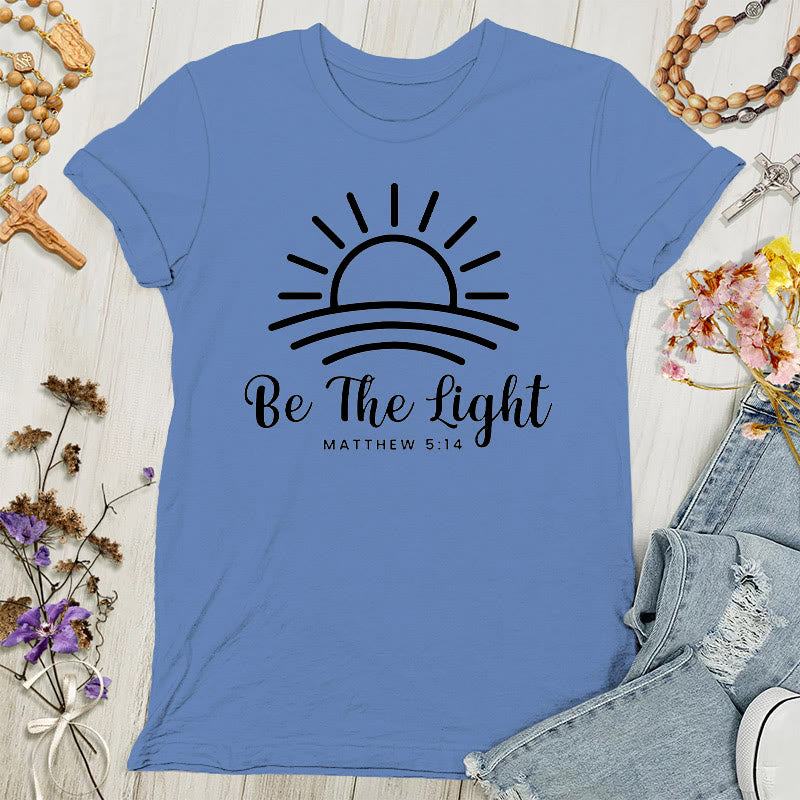 Christianartworkshop Be the Light Sunrise Women's T-shirt - Blue - 4XL - image 2