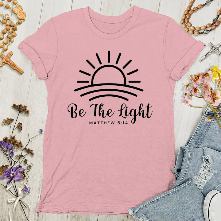 Christianartworkshop Be the Light Sunrise Women's T-shirt - Light Pink - 4XL - image 8