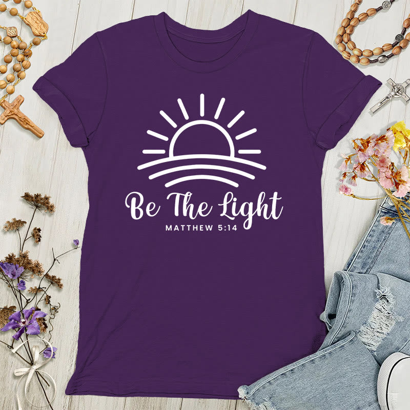 Christianartworkshop Be the Light Sunrise Women's T-shirt - Purple - 4XL - image 4