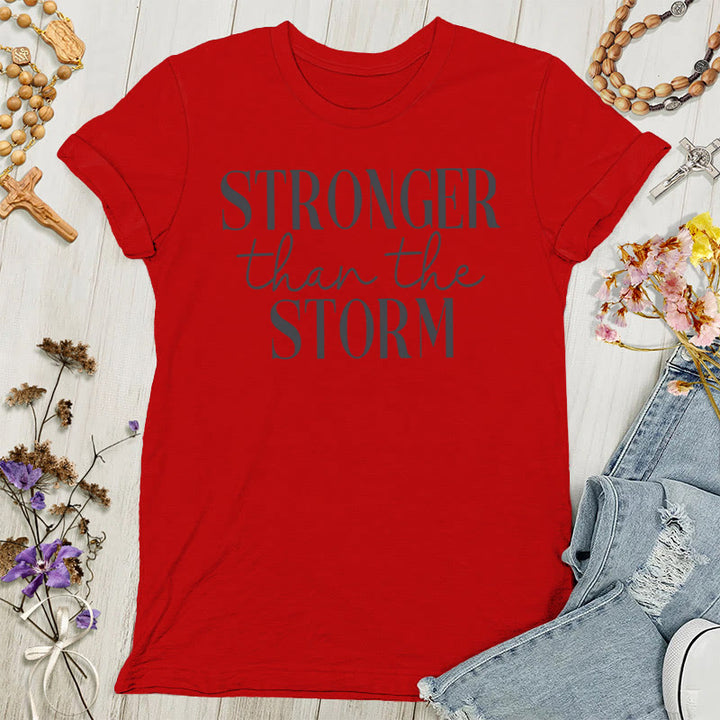 Christianartworkshop Storm Conqueror: Empowering Message Women's T-shirt - Red - 4XL - image 2