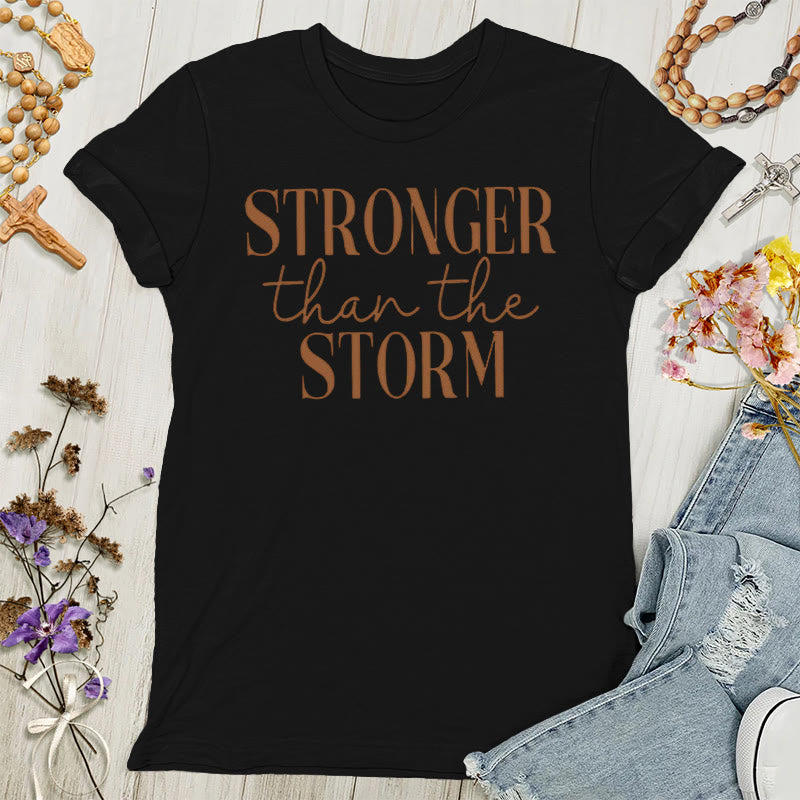 Christianartworkshop Storm Conqueror: Empowering Message Women's T-shirt - Black - 4XL - image 4