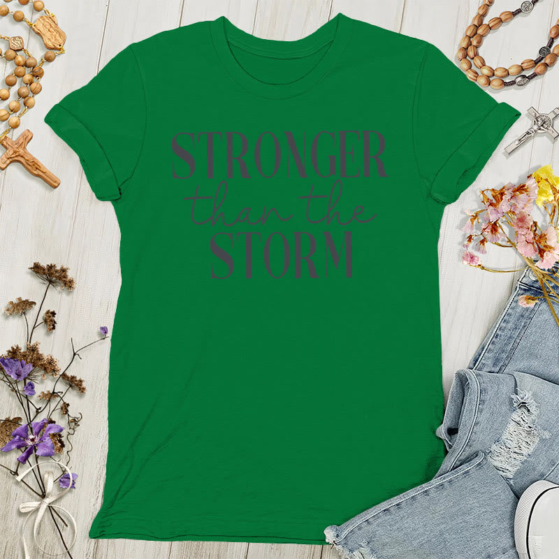 Christianartworkshop Storm Conqueror: Empowering Message Women's T-shirt - Green - 4XL - image 6