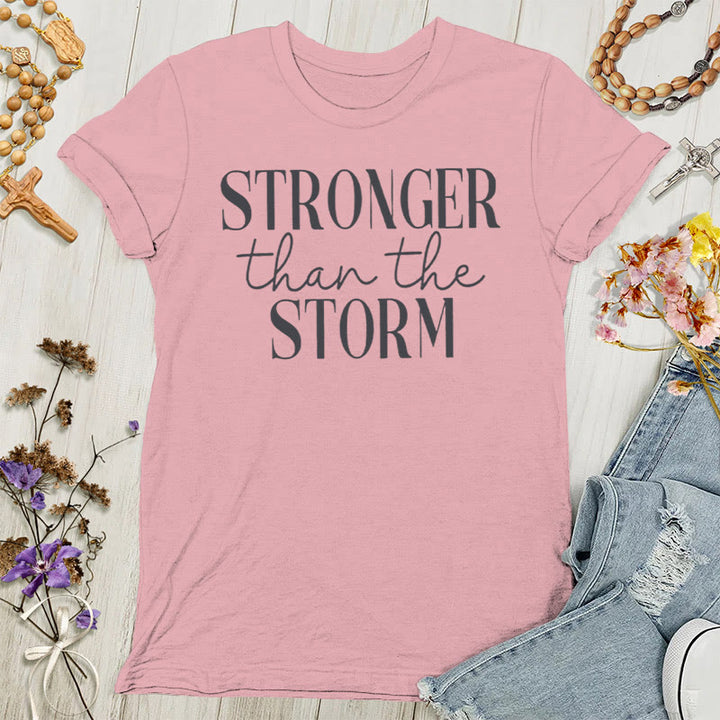 Christianartworkshop Storm Conqueror: Empowering Message Women's T-shirt - Pink - 4XL - image 7