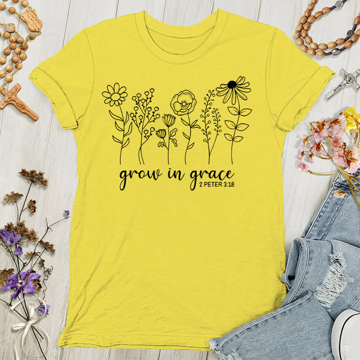 Christianartworkshop Grow in Grace 2 Peter 3:18 Women's T-shirt - Gold - 4XL - image 2