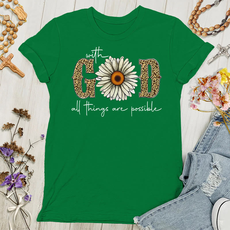 Christianartworkshop With God, All Things Are Possible Polyester Women's T-shirt