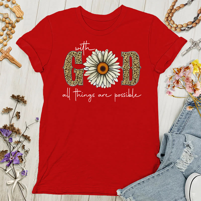 Christianartworkshop With God, All Things Are Possible Polyester Women's T-shirt