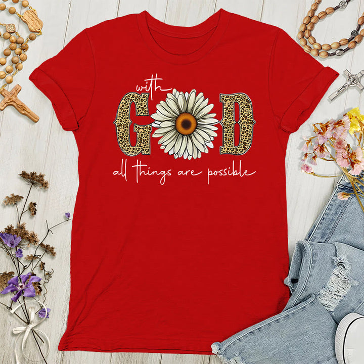 Christianartworkshop With God, All Things Are Possible Polyester Women's T-shirt