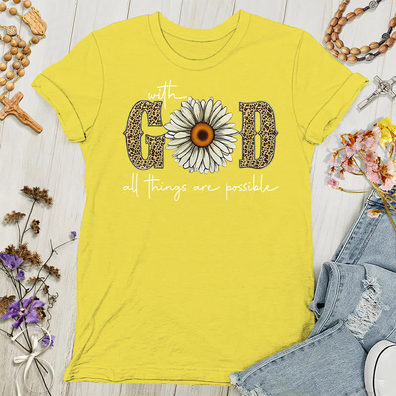 Christianartworkshop With God, All Things Are Possible Polyester Women's T-shirt