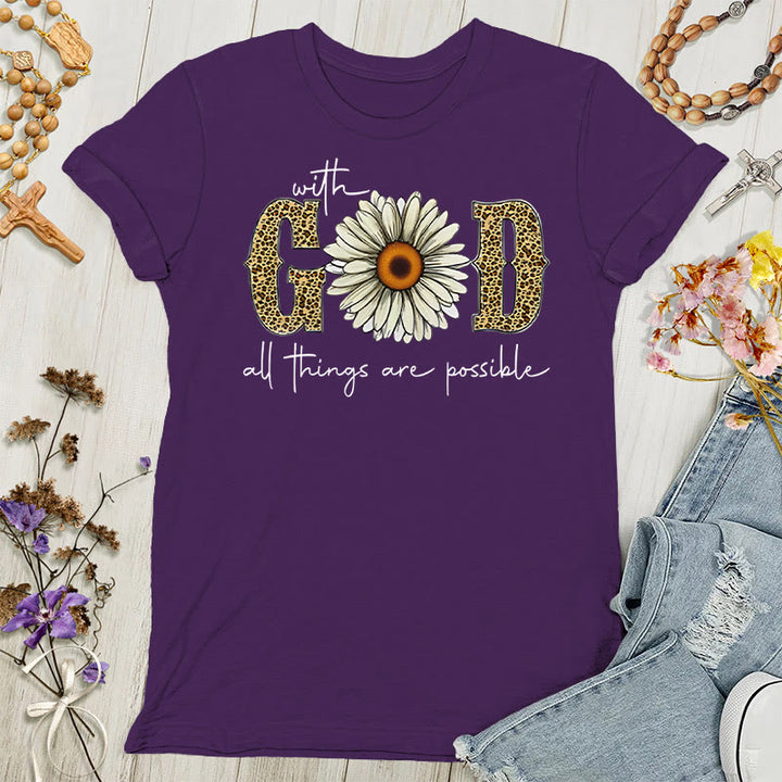 Christianartworkshop With God, All Things Are Possible Polyester Women's T-shirt