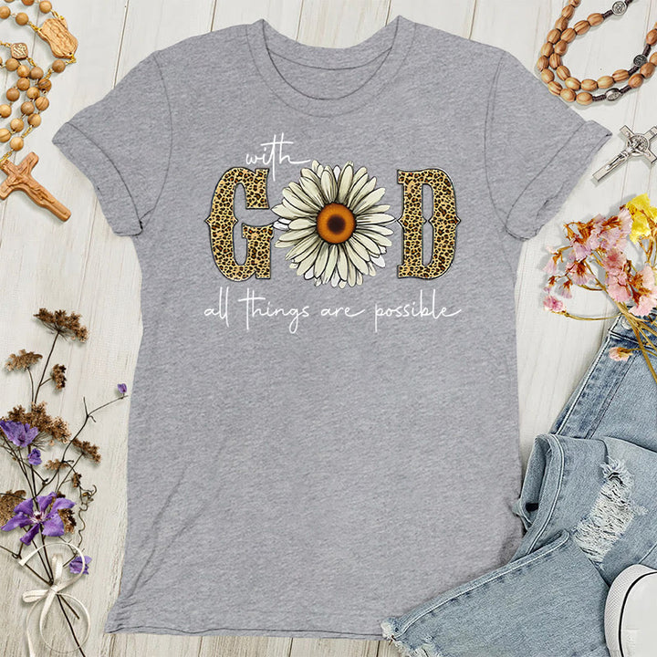 Christianartworkshop With God, All Things Are Possible Polyester Women's T-shirt