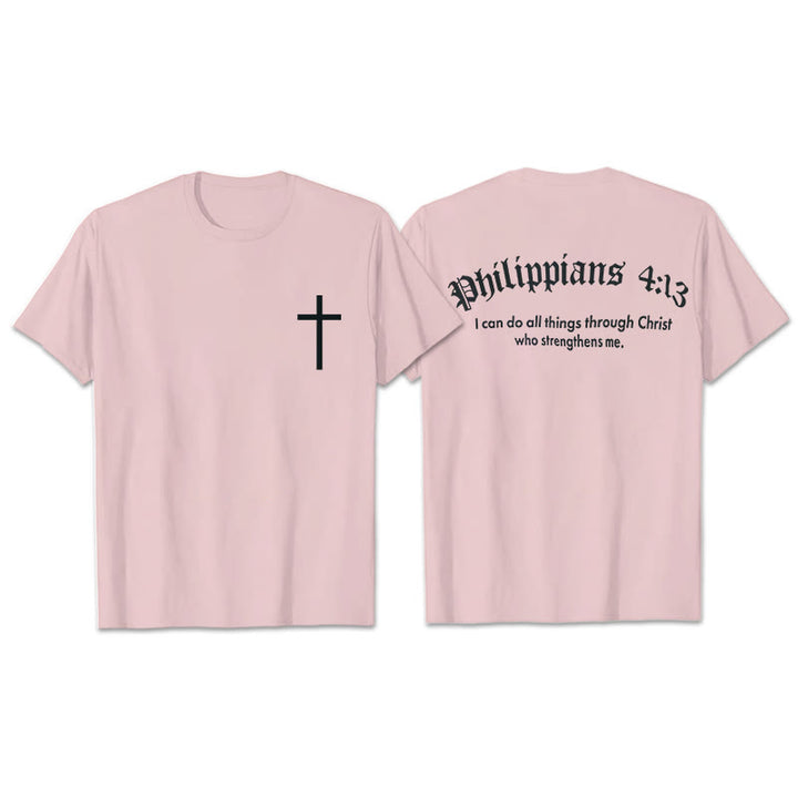 Christianartworkshop Philippians 4:13 "I Can Do All Things" Strength T-Shirt - Pink - 2XL - image 6
