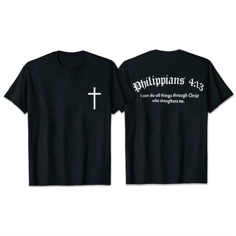 Christianartworkshop Philippians 4:13 "I Can Do All Things" Strength T-Shirt - Black - 2XL - image 0