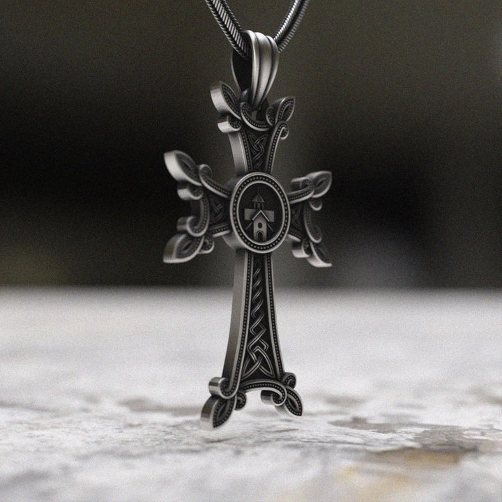 Christianartworkshop Orthodox Church Celtic Knot Armenian Cross Pendant Necklace