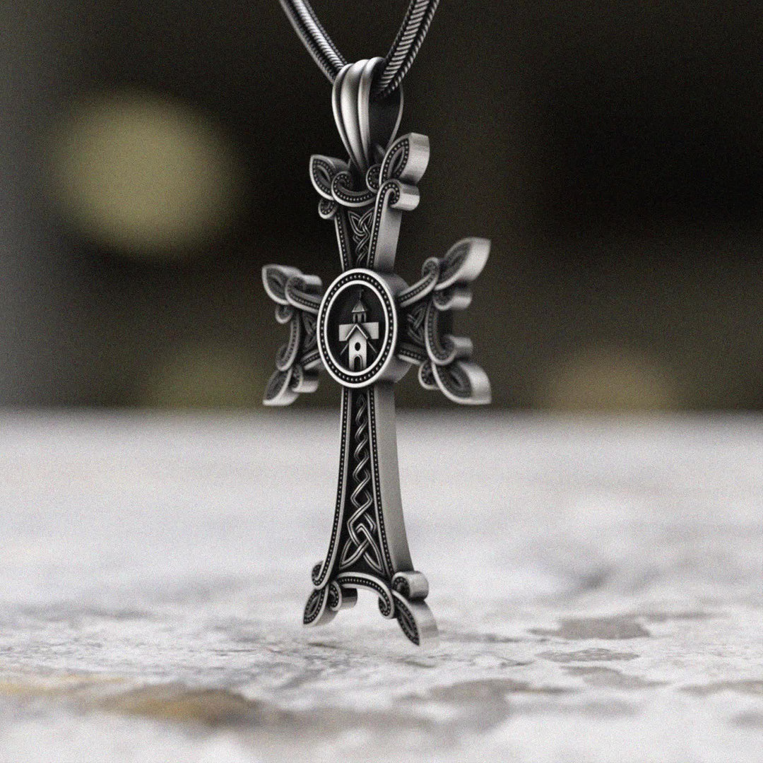 Christianartworkshop Orthodox Church Celtic Knot Armenian Cross Pendant Necklace
