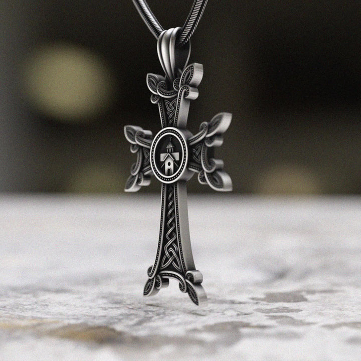 Christianartworkshop Orthodox Church Celtic Knot Armenian Cross Pendant Necklace
