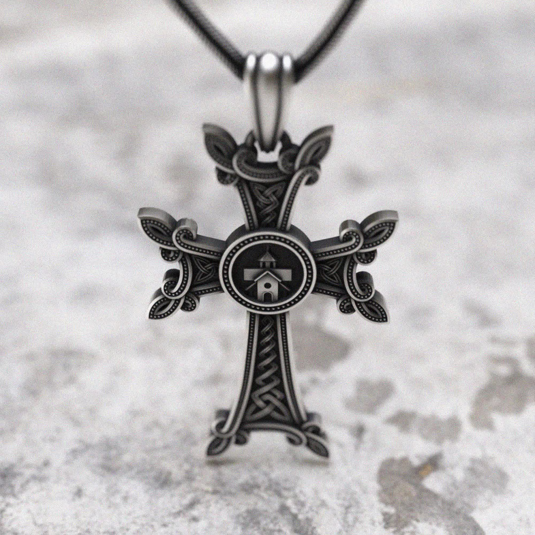 Christianartworkshop Orthodox Church Celtic Knot Armenian Cross Pendant Necklace