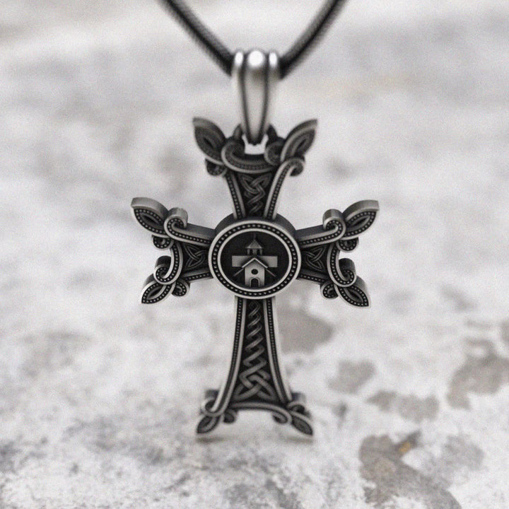 Christianartworkshop Orthodox Church Celtic Knot Armenian Cross Pendant Necklace