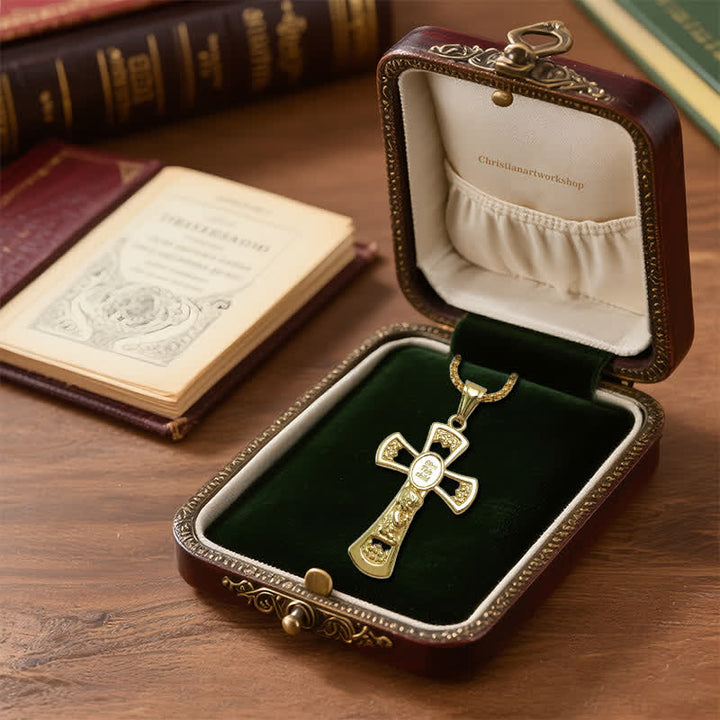 Christianartworkshop God Bless This Child Cross Prayer Necklace