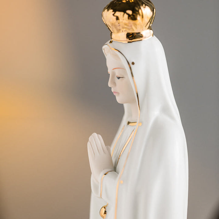 Christianartworkshop Classic Our Lady of Fatima Statue Sacred Home Ornament for Prayer Corners