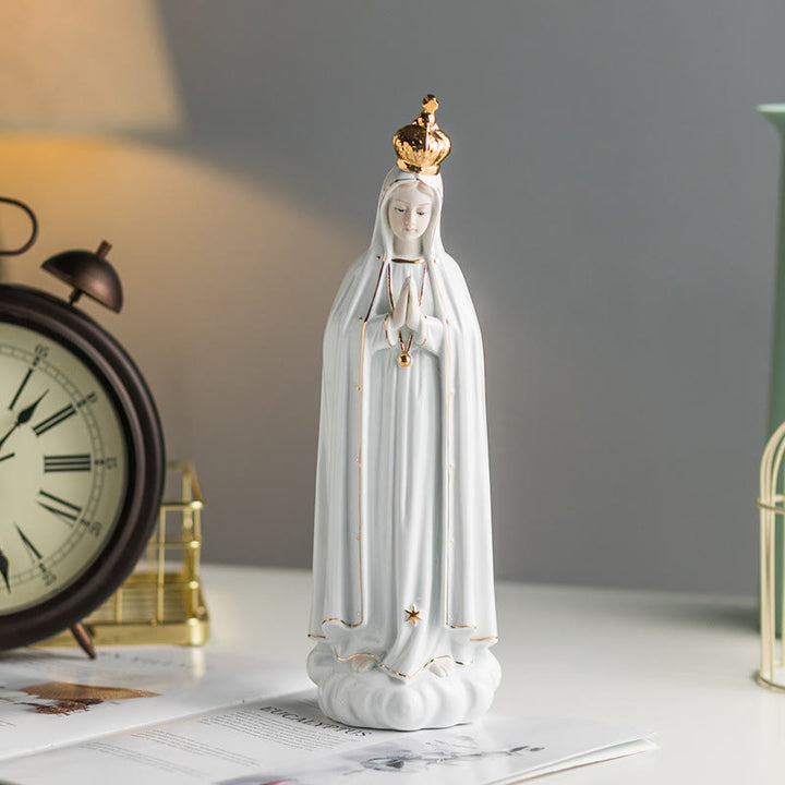 Christianartworkshop Classic Our Lady of Fatima Statue Sacred Home Ornament for Prayer Corners