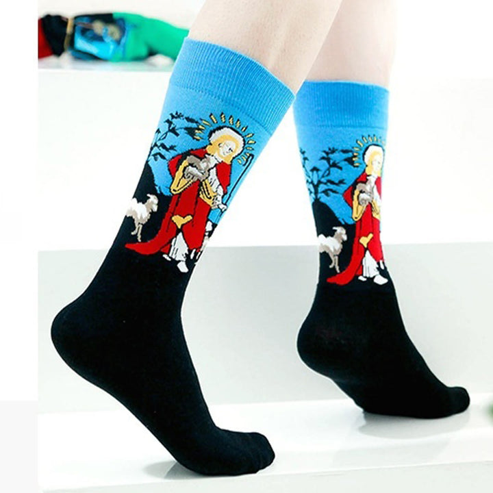 Christianartworkshop Spiritual Good Shepherd Patterned Crew Socks: Walk Daily in Divine Guidance