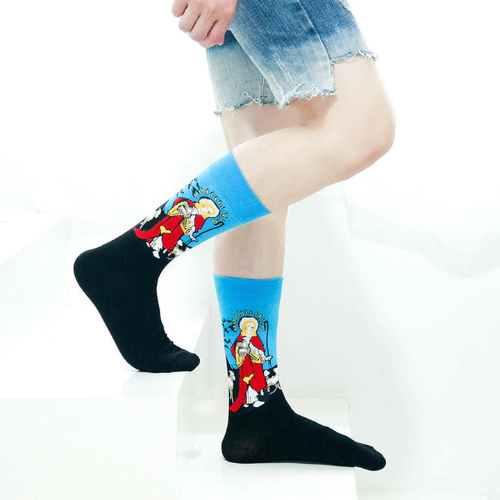Christianartworkshop Spiritual Good Shepherd Patterned Crew Socks: Walk Daily in Divine Guidance