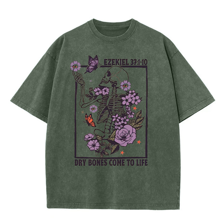 Christianartworkshop Dry Bones Come To Life Unisex Washed T-shirt