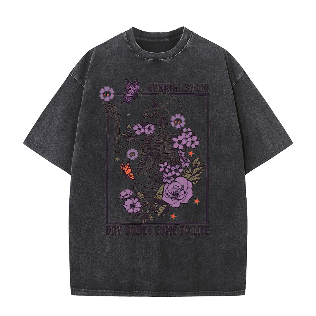 Christianartworkshop Dry Bones Come To Life Unisex Washed T-shirt