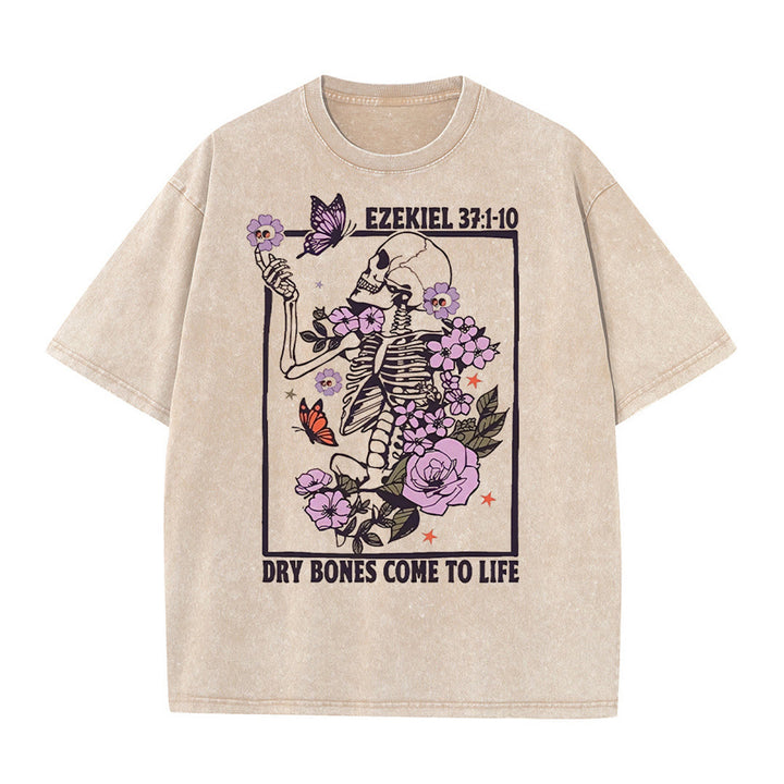 Christianartworkshop Dry Bones Come To Life Unisex Washed T-shirt