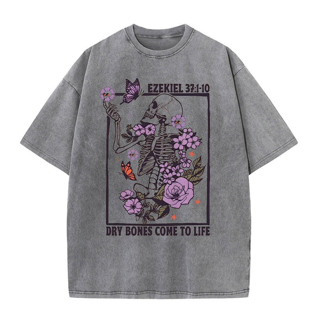 Christianartworkshop Dry Bones Come To Life Unisex Washed T-shirt